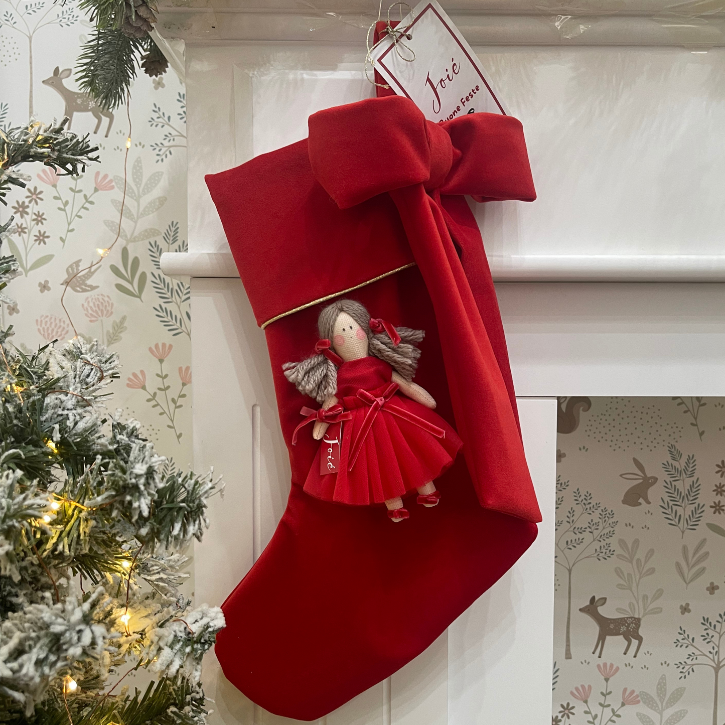 Calza epifania in velluto con bambola Mia