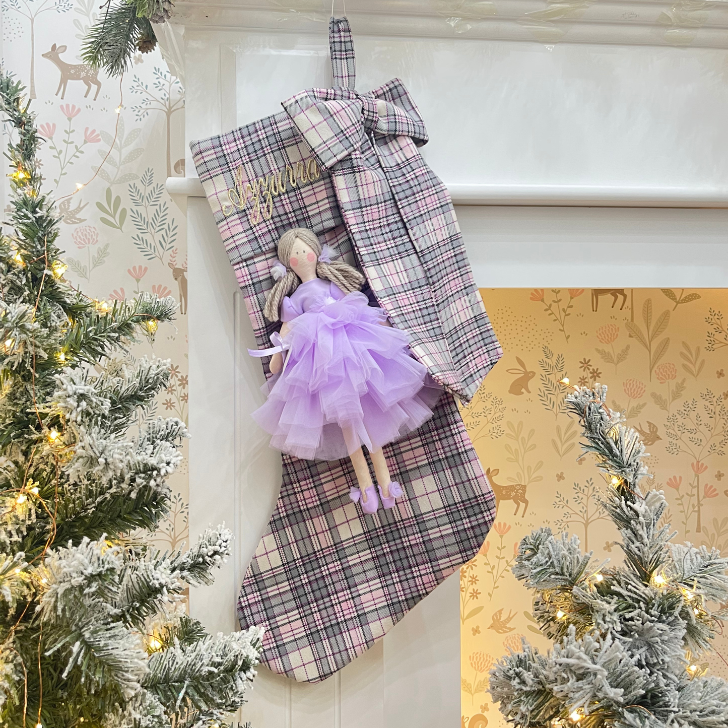 Calza epifania scozzese con bambola Cèline 25cm