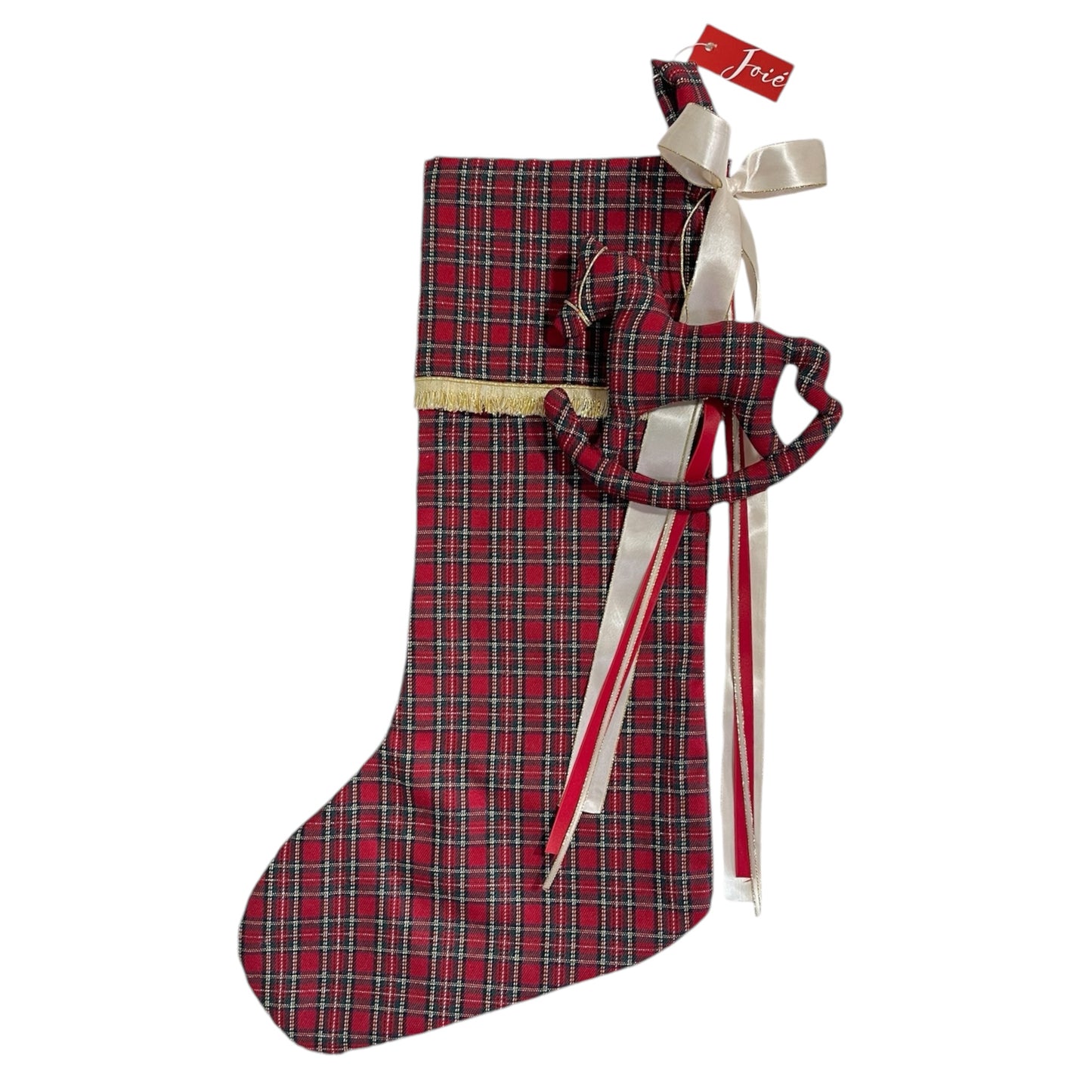 Calza epifania in lana lurex con cavallo a dondolo