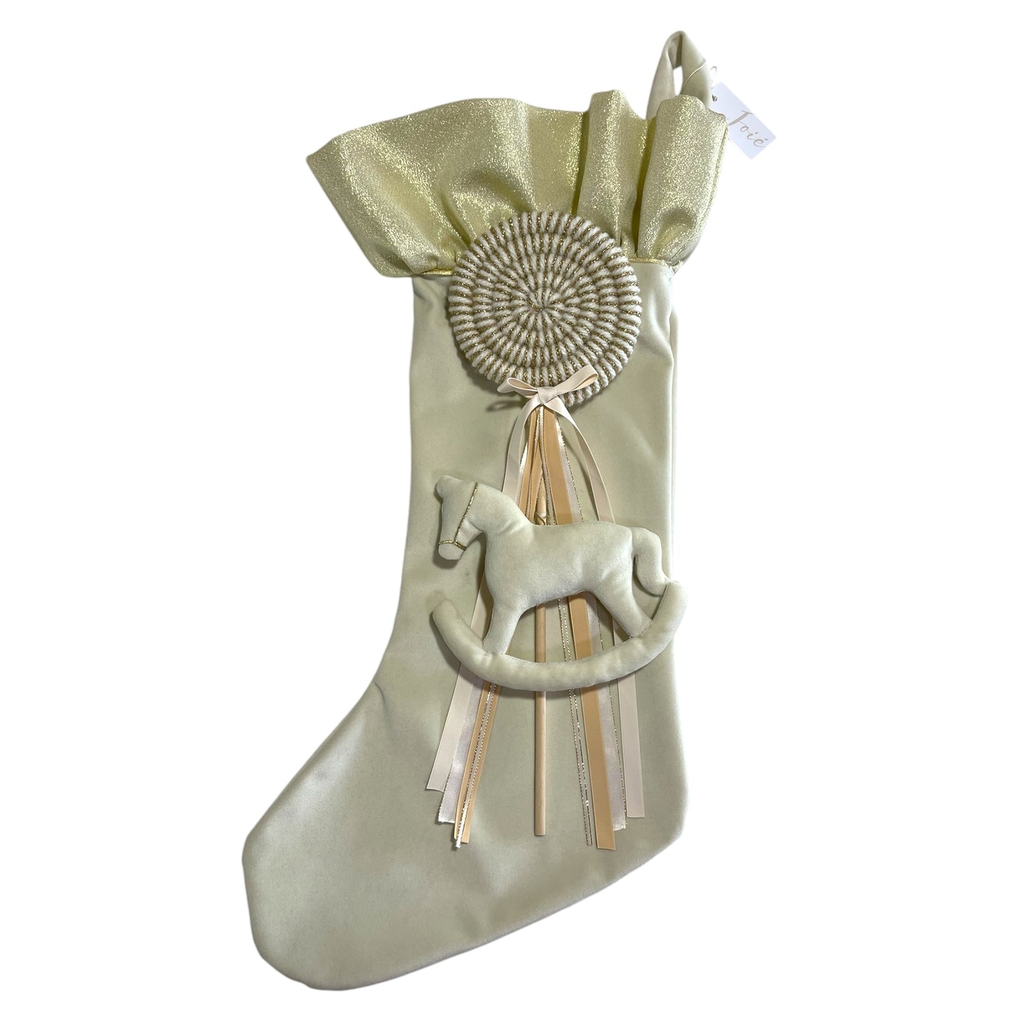 Calza epifania in velluto con cavallo a dondolo e lollypop
