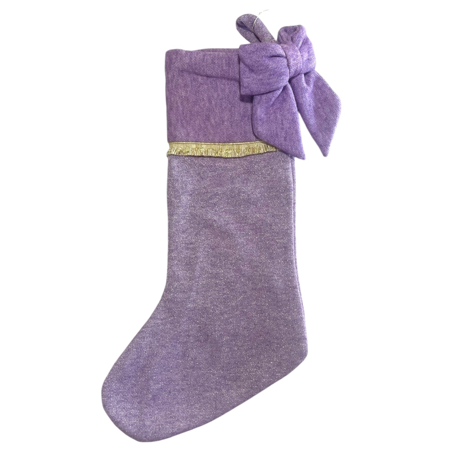 Calza epifania in lana lurex con fiocco laterale