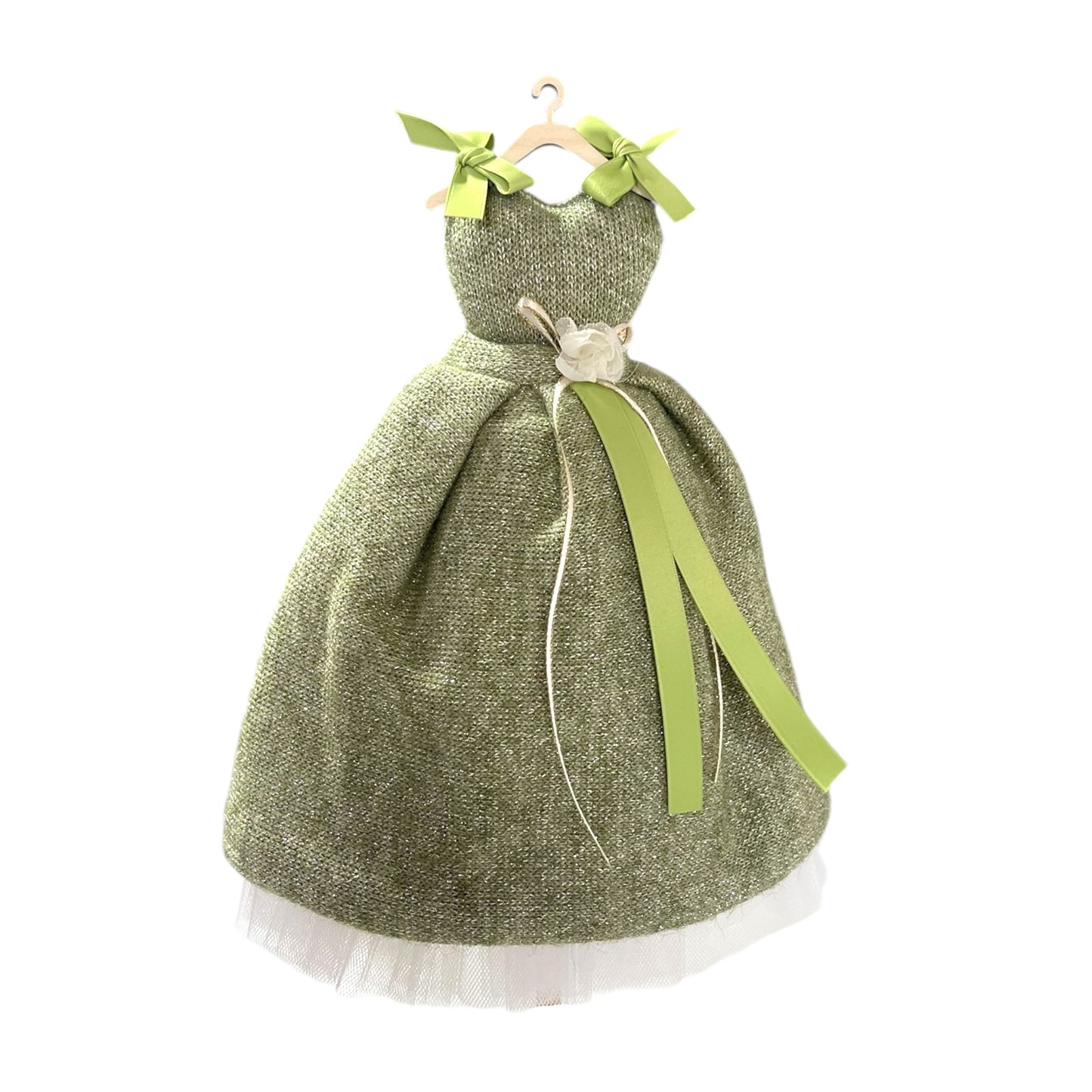 Abitino porta confetti profumatore in lana lurex e tulle