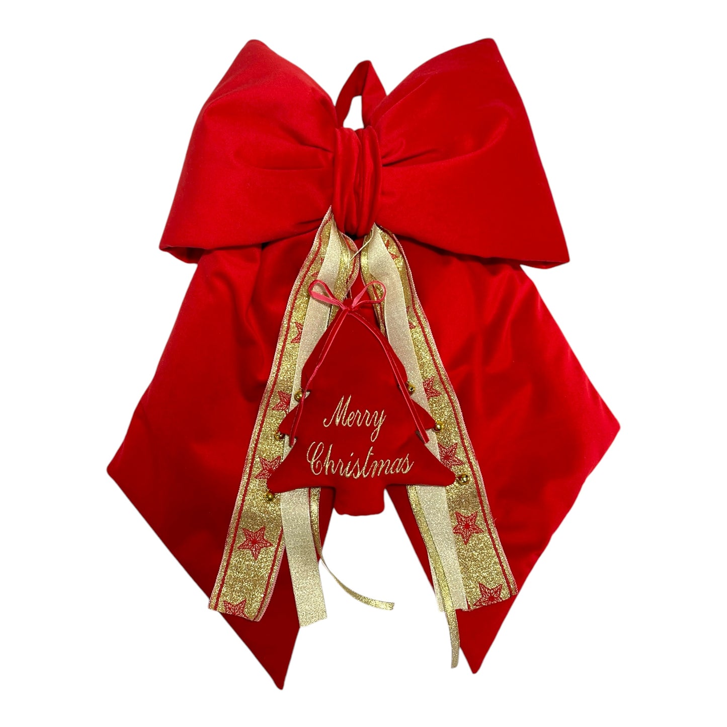 Fiocco in velluto con albero "Merry Christmas"