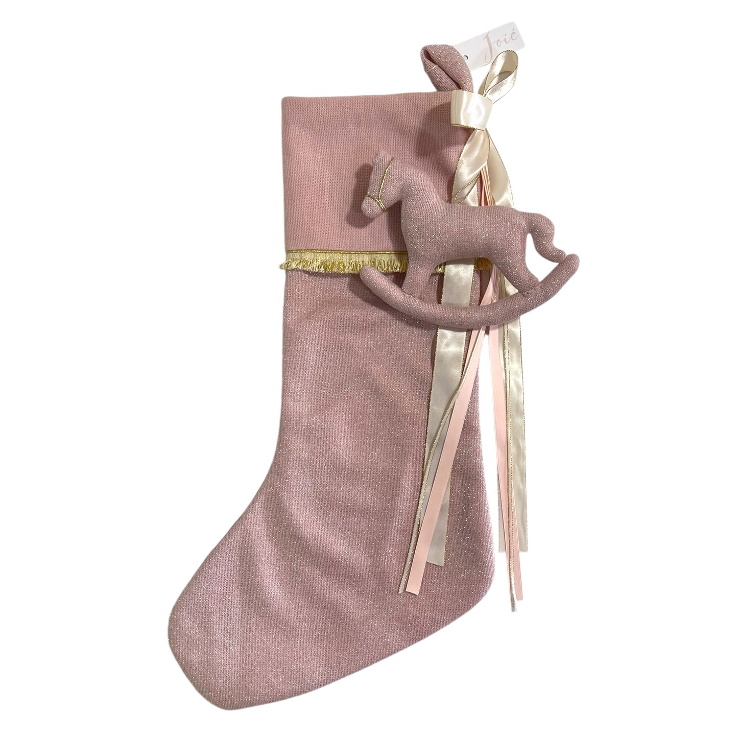 Calza epifania in lana lurex con cavallo a dondolo