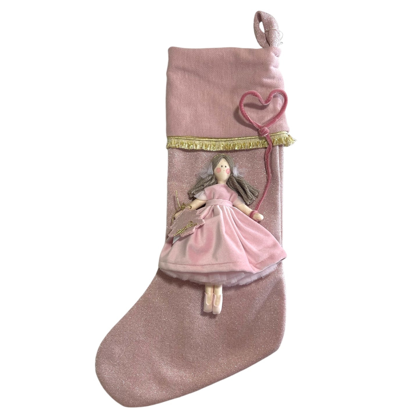 Calza epifania in lana lurex con bambola Frida