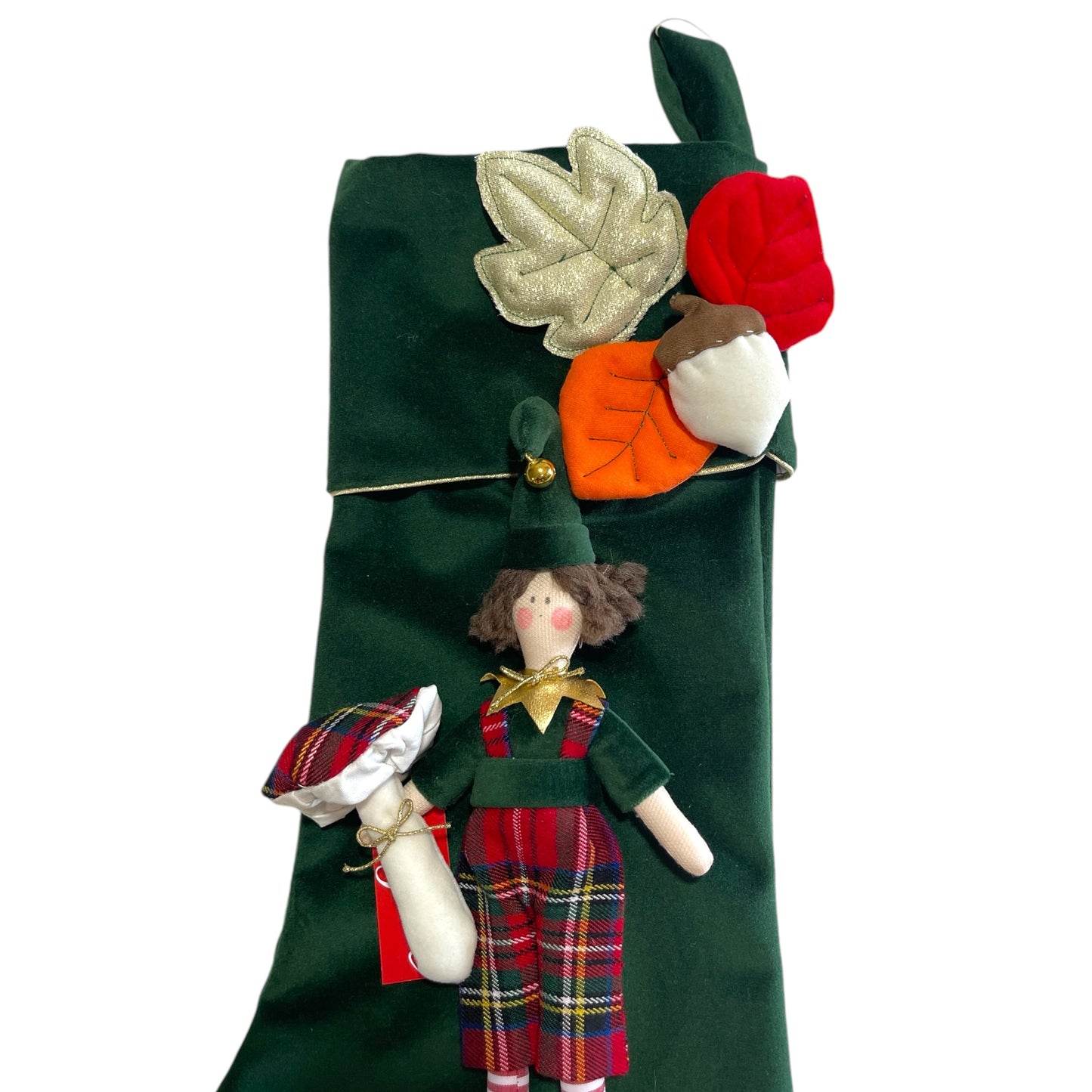 Calza epifania in velluto con bambola Elfo