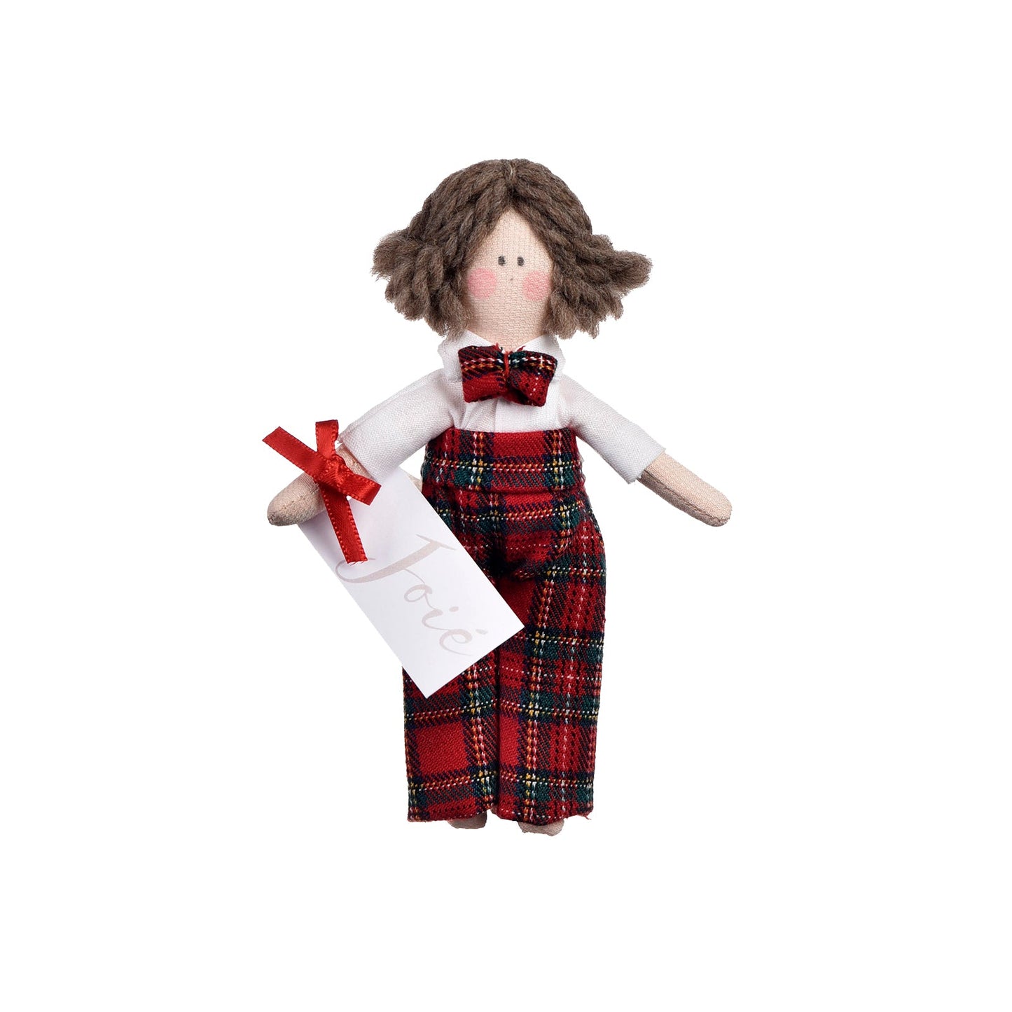 Bambola “Brando” in cotone tartan - Bomboniere e idee regalo