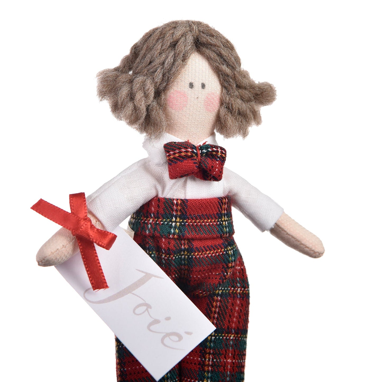 Bambola “Brando” in cotone tartan - Bomboniere e idee regalo