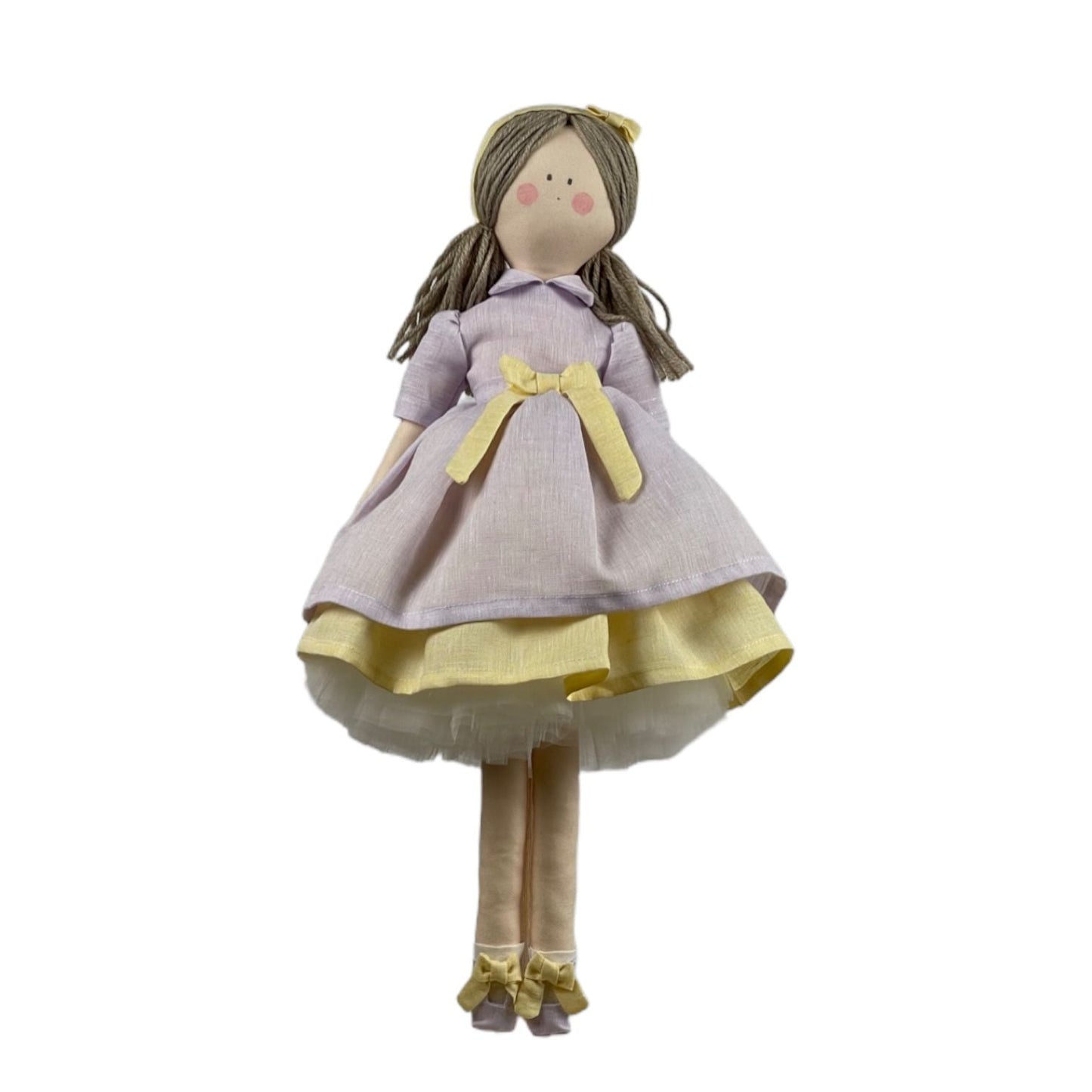 Bambola “Chiara” in lino - 50cm / Lilla/giallo - Bomboniere