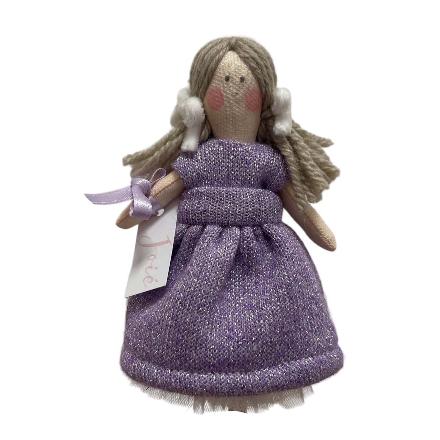 Bambola “Stella “in lana glitterata - Lilla - Bomboniere e