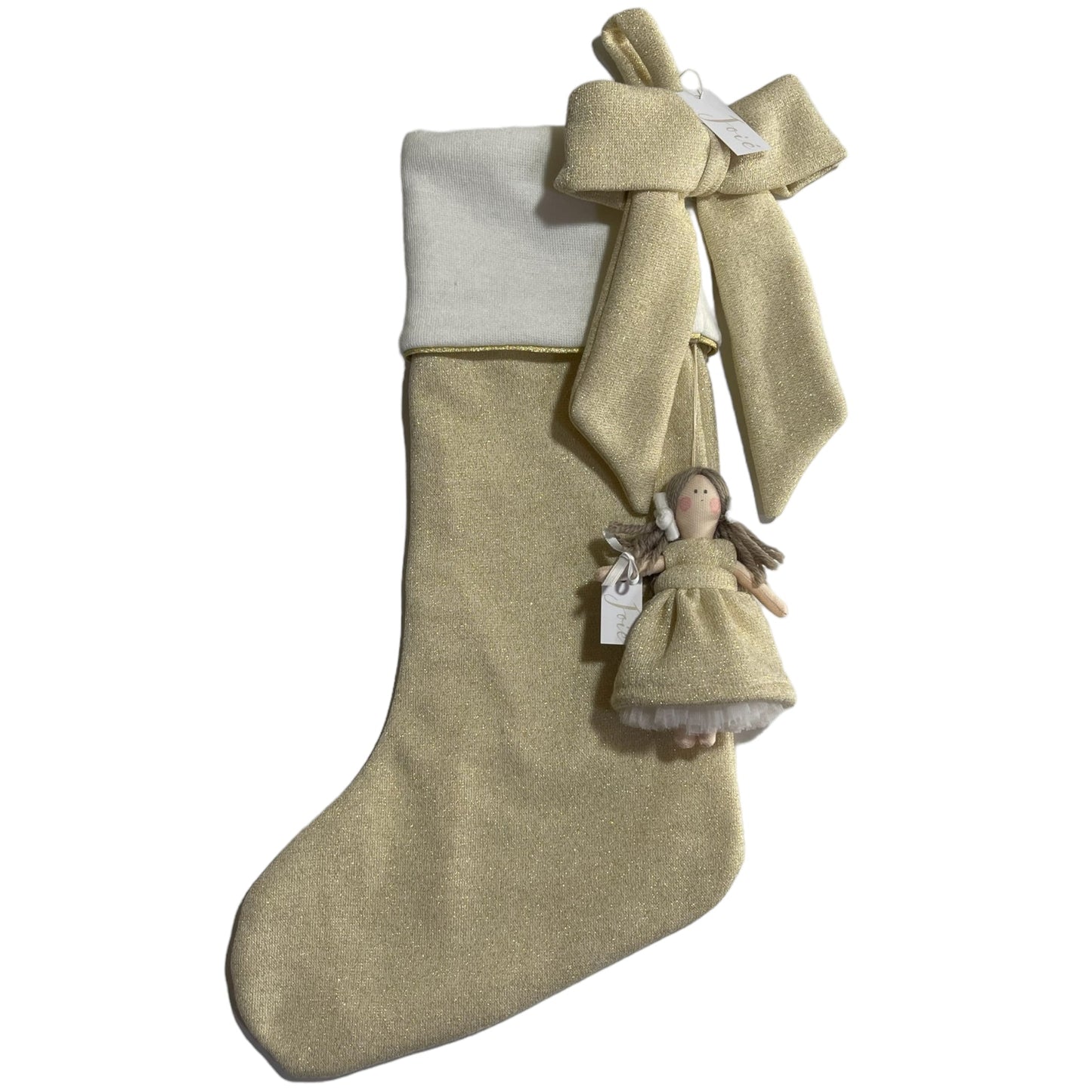 Calza epifania in lana glitterata con bambola MiniMe - Oro -