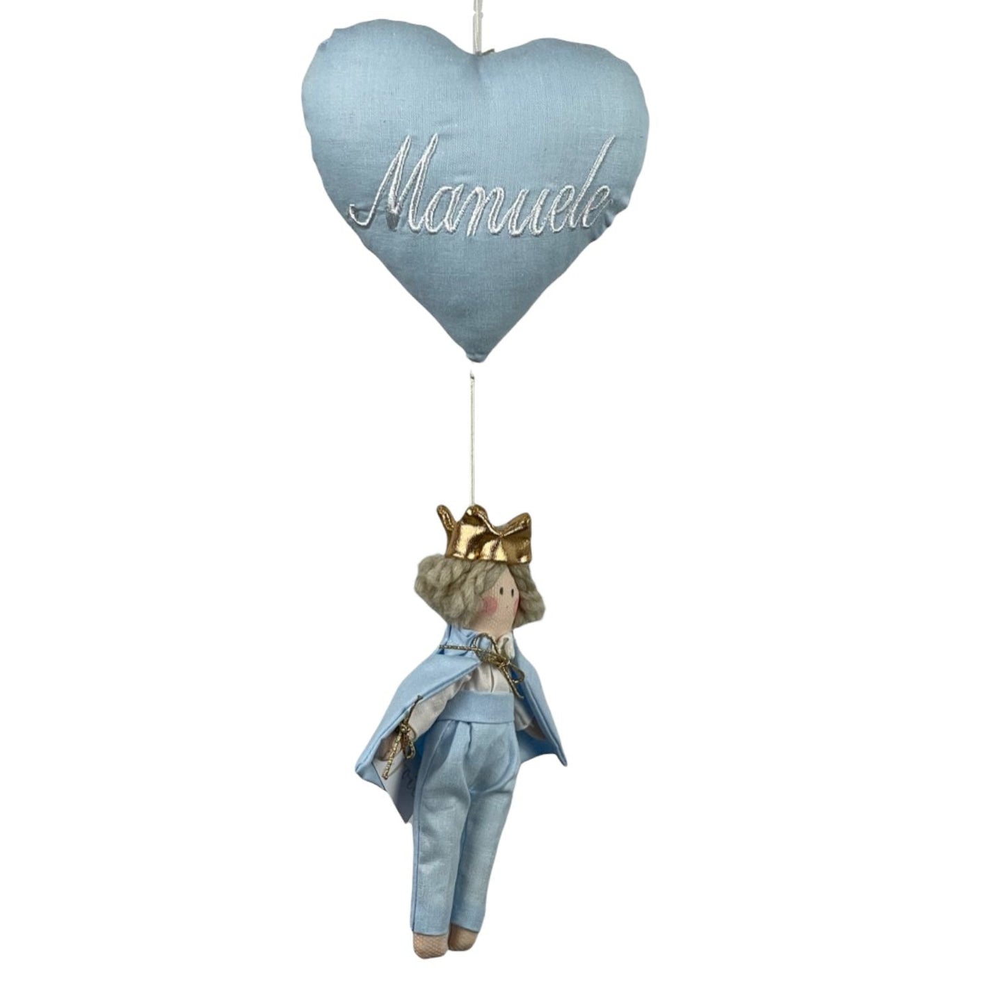 Cuore ricamato con bambola MiniMe - Bomboniere e idee regalo