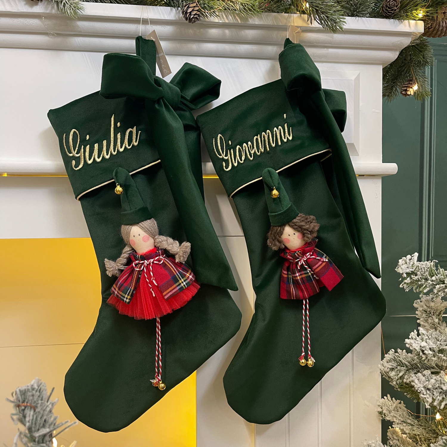 CALZA CON BAMBOLA CAMPANELLINO