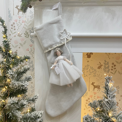 Calza epifania in lana glitterata con bambola Aura