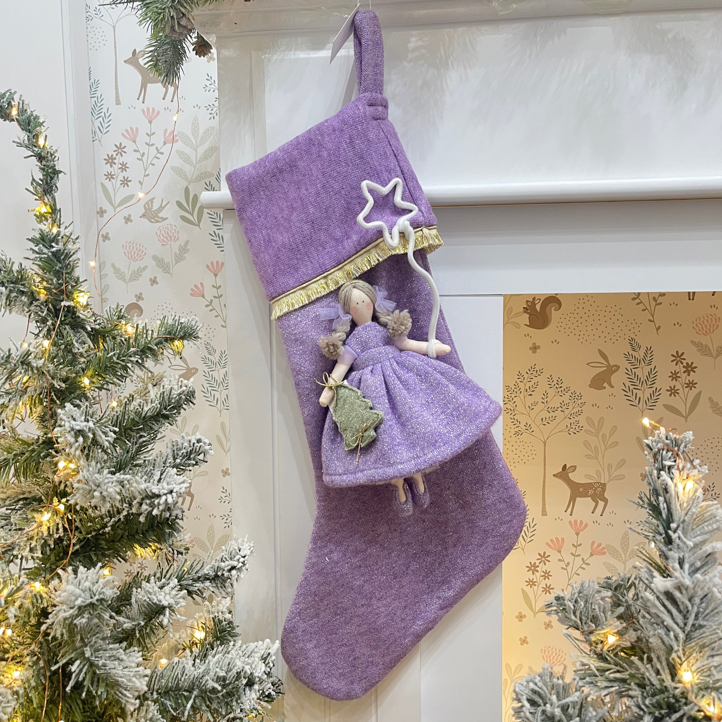 Calza epifania in lana glitterata con bambola Lilibet