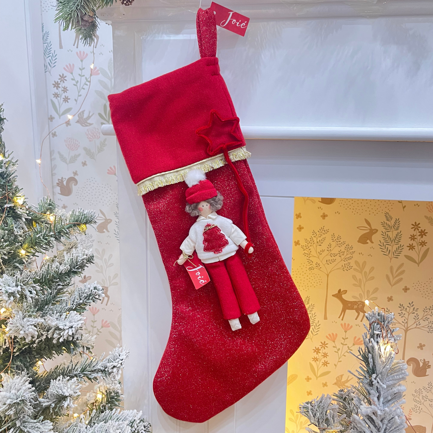 Calza epifania in lana lurex con bambola Liam