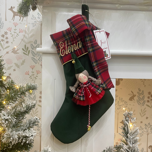 Calza epifania in velluto con Elfo ed Elfa