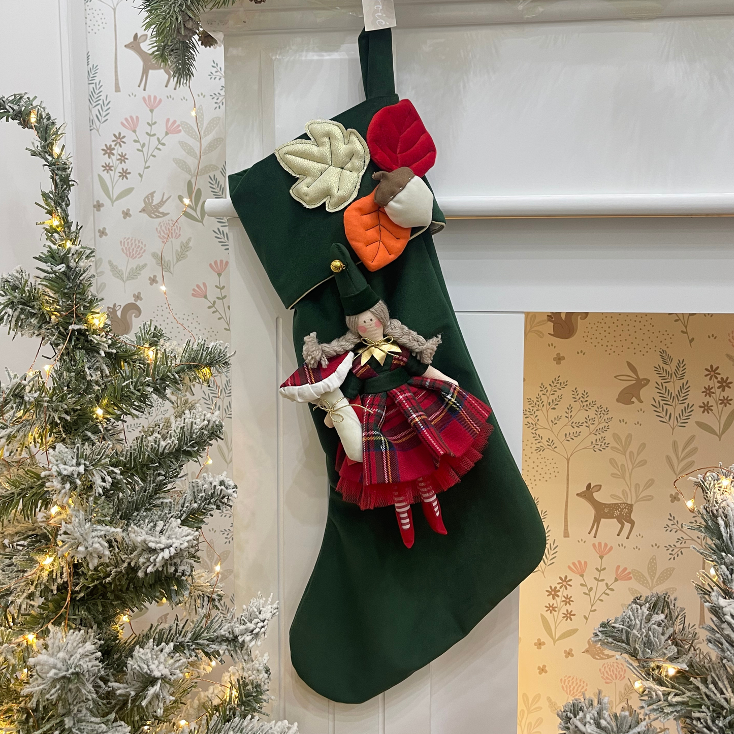 Calza epifania in velluto con bambola Elfa