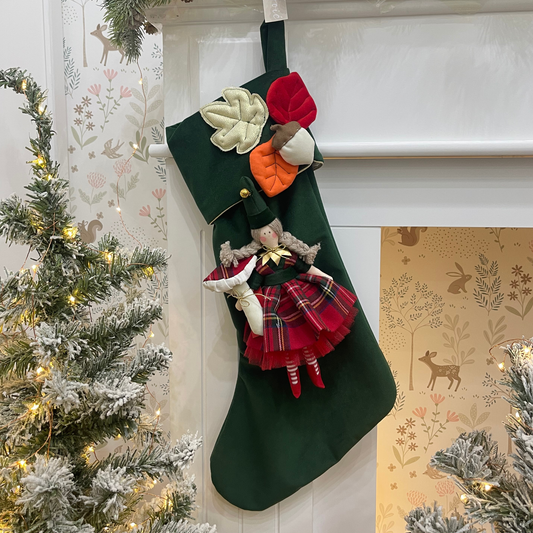 Calza epifania in velluto con bambola Elfa