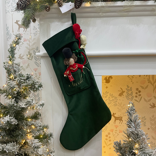 Calza epifania in velluto con Schiaccianoci