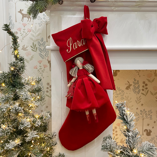 Calza epifania in velluto con bambola Frida 25cm