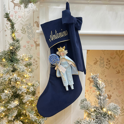 Calza epifania in velluto con bambola Principe Azzurro