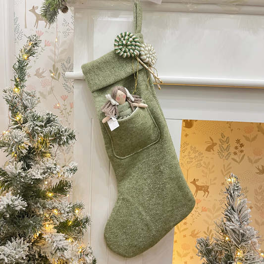 Calza epifania in lana lurex con bambola Stella