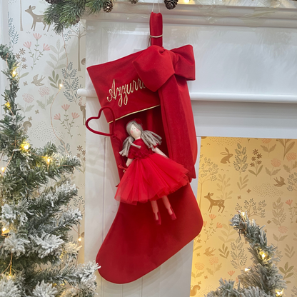 Calza epifania in velluto con bambola Alissa 21 cm