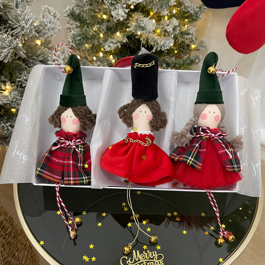 Box con Elfi di babbo Natale e Schiaccianoci con campanelli