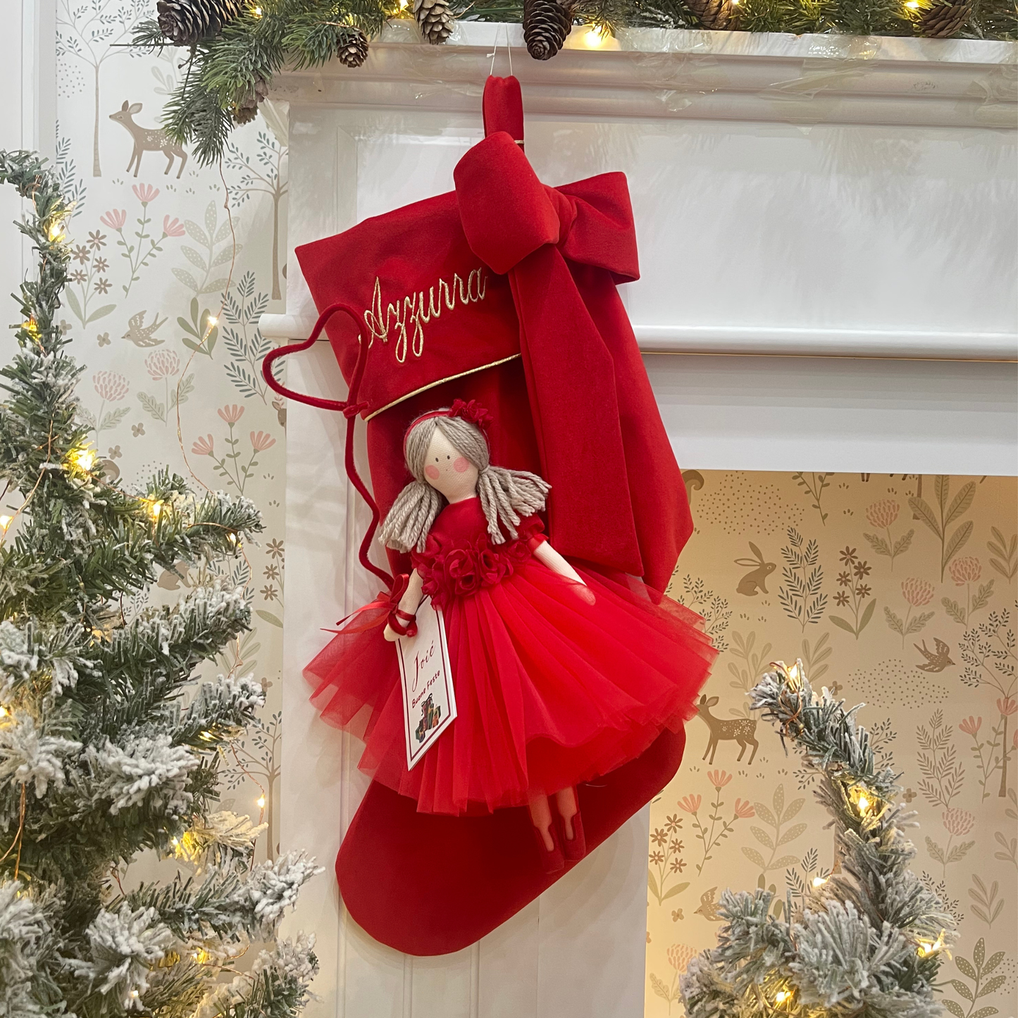 Calza epifania in velluto con bambola Alissa 30cm