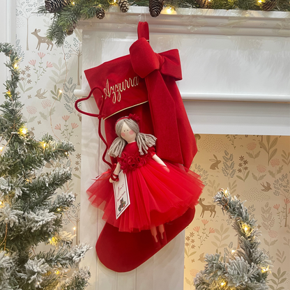 Calza epifania in velluto con bambola Alissa 30cm