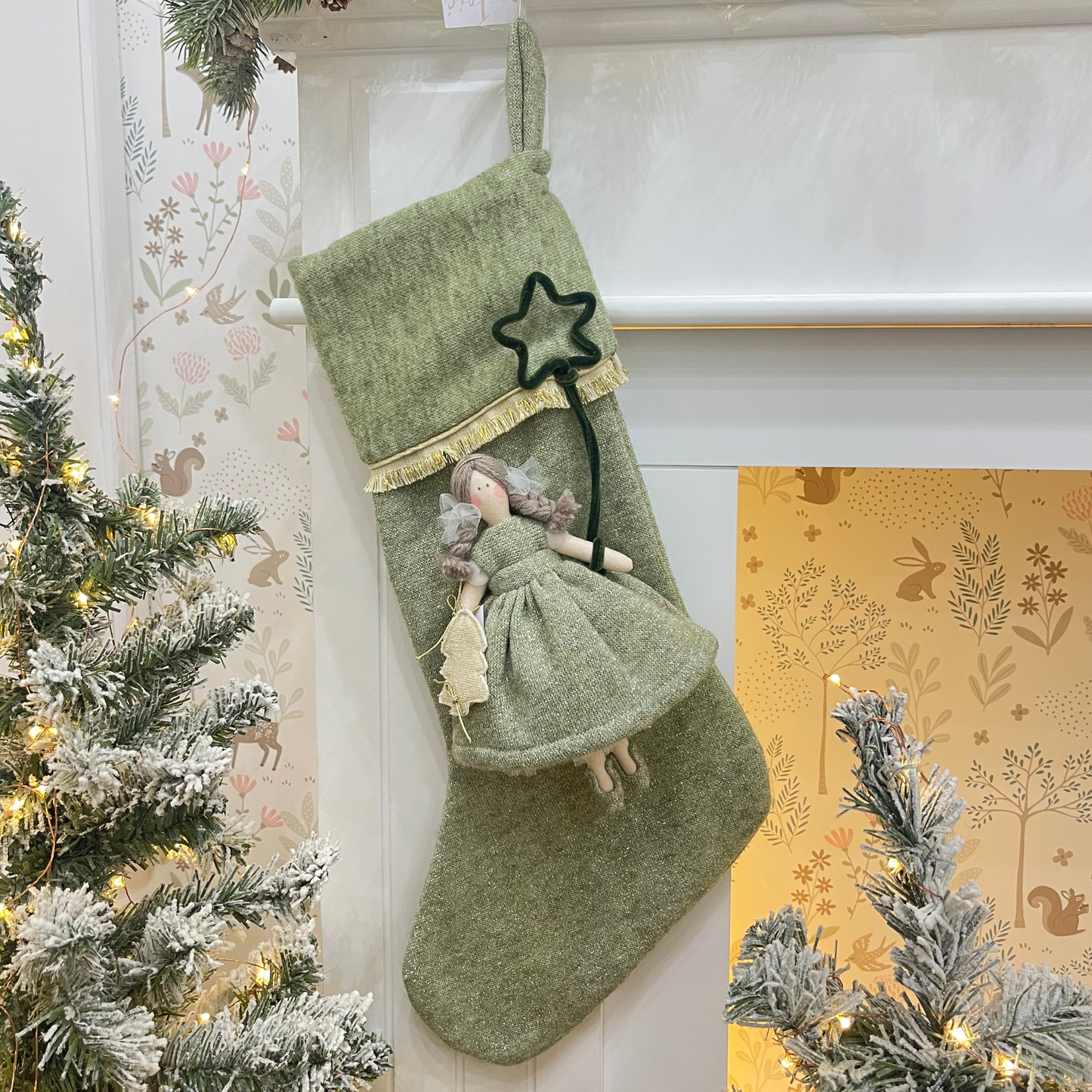 Calza epifania in lana glitterata con bambola Lilibet