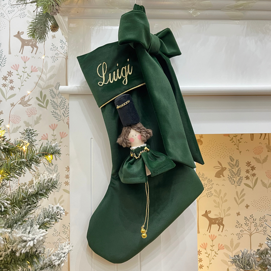 Calza epifania in velluto con Schiaccianoci