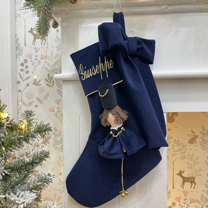 Calza epifania in velluto con Schiaccianoci