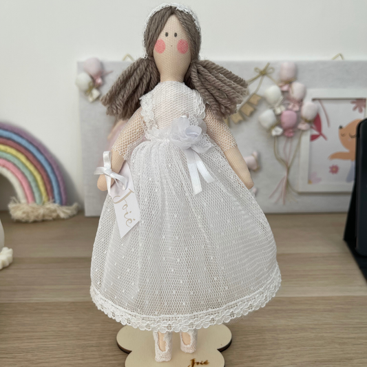 Bambola "Dalia" in tulle pois e pizzo