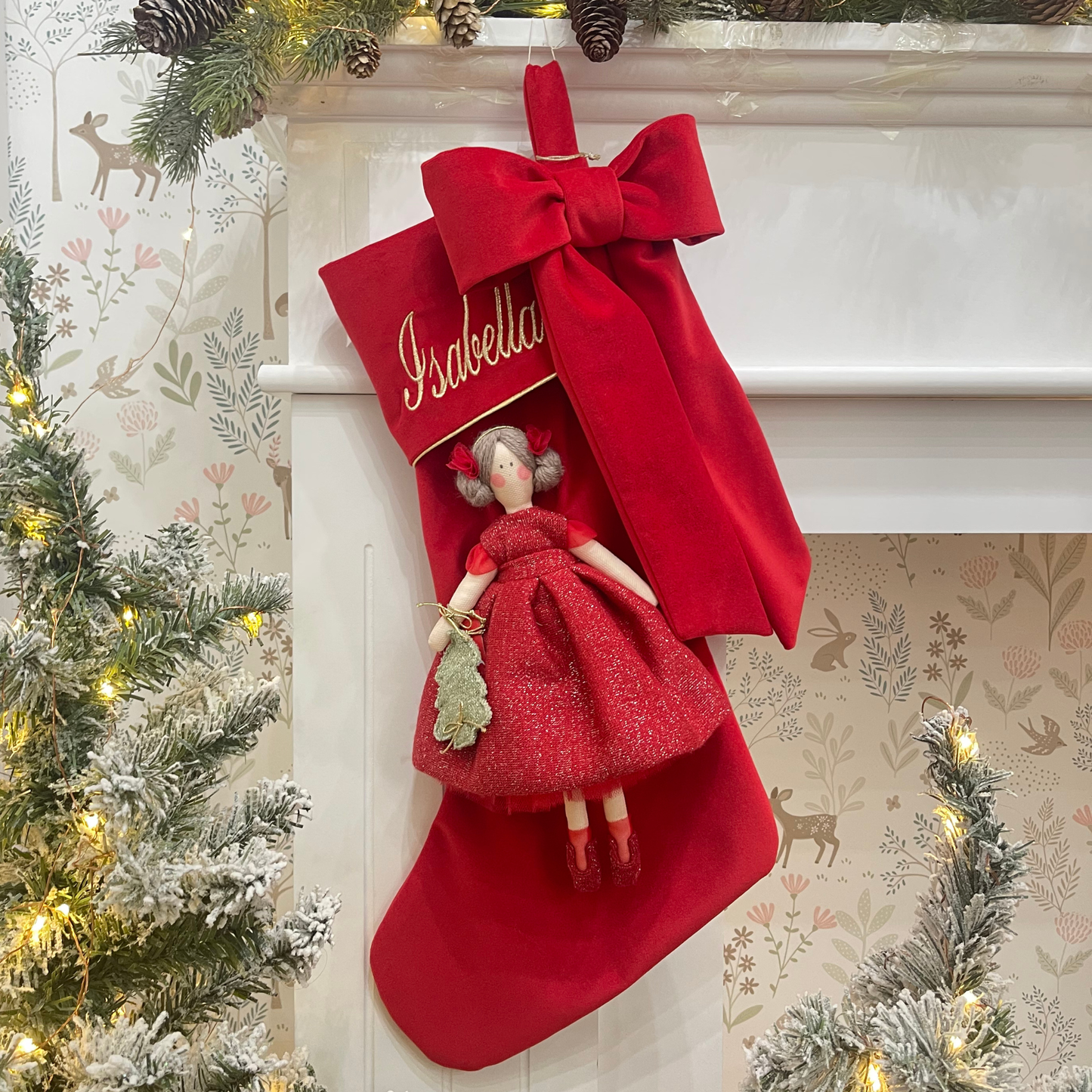 Calza epifania in velluto con bambola Lilibet 25cm