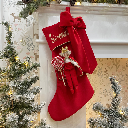 Calza epifania in velluto con bambola Principe Azzurro