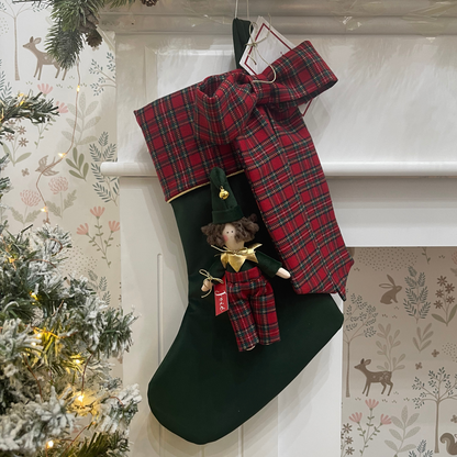 Calza epifania in velluto con bambola Elfo