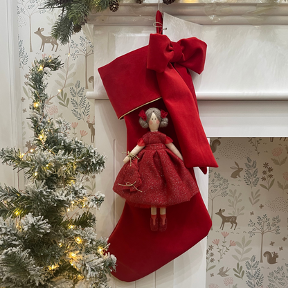 Calza epifania in velluto con bambola Lilibet 25cm