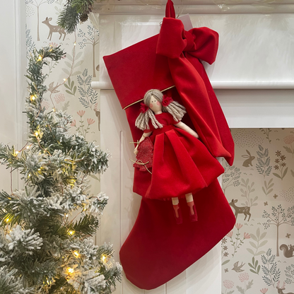 Calza epifania in velluto con bambola Frida 25cm