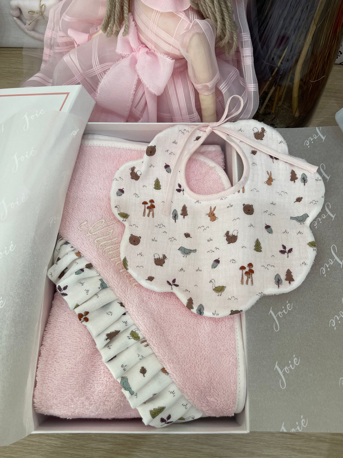 BOX REGALO bavetta fiore+ asciugamano cappuccio