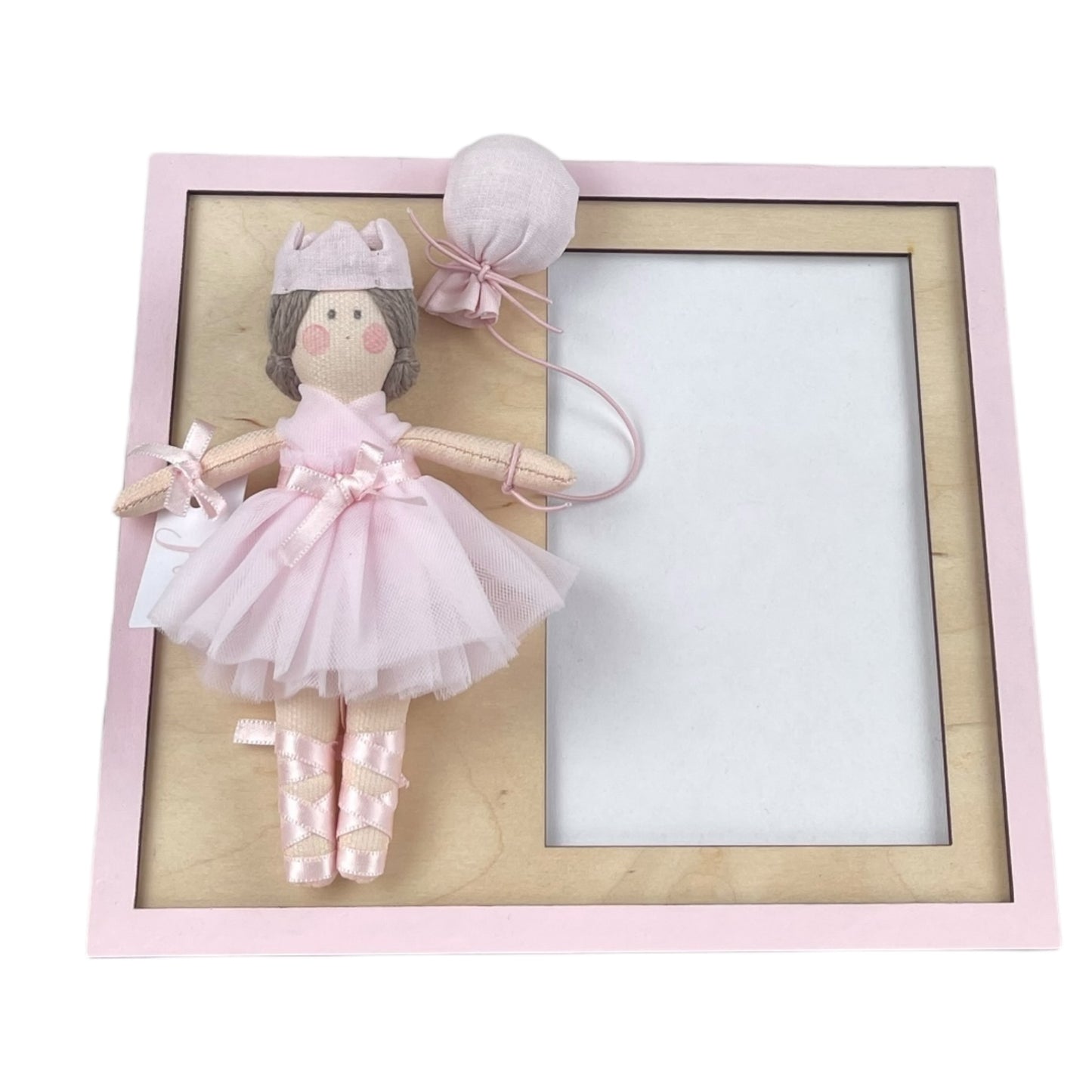 Cornice porta foto in legno con bambola MiniMe