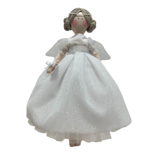 Bambola angelo “Aura” - 30cm / bianco - Bomboniere e idee
