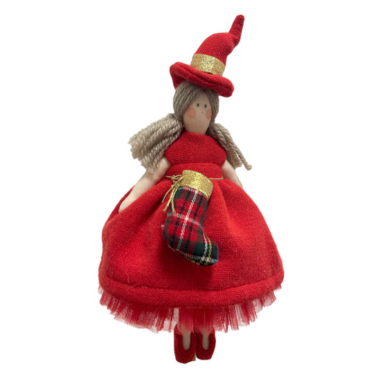 Bambola Befana - 26cm / Rosso - Bomboniere e idee regalo