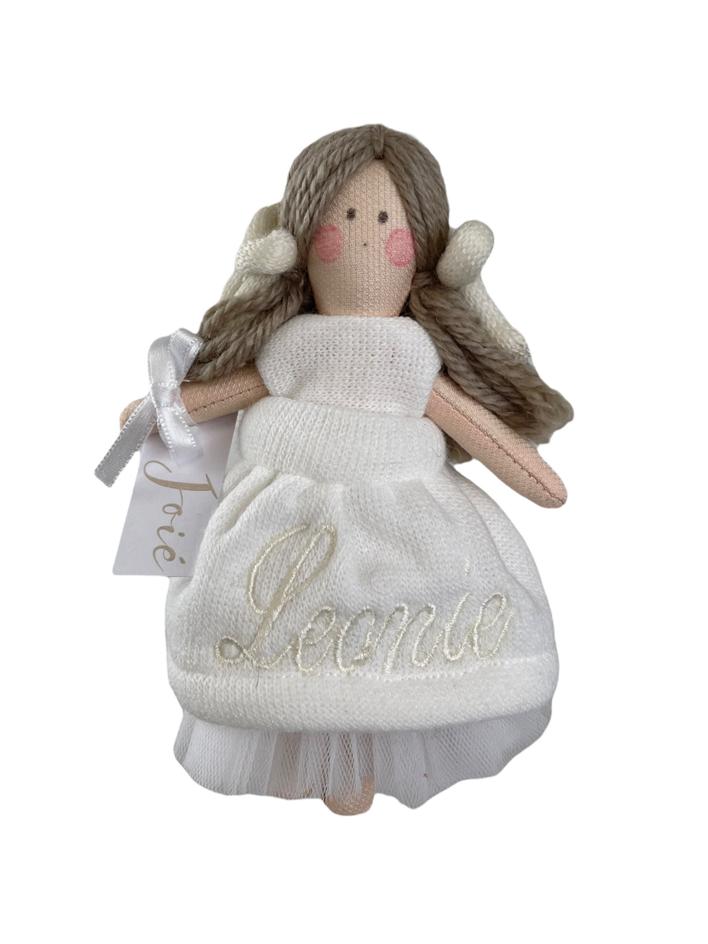 Bambola “Charlotte “in lana - Bianco - Bomboniere e idee