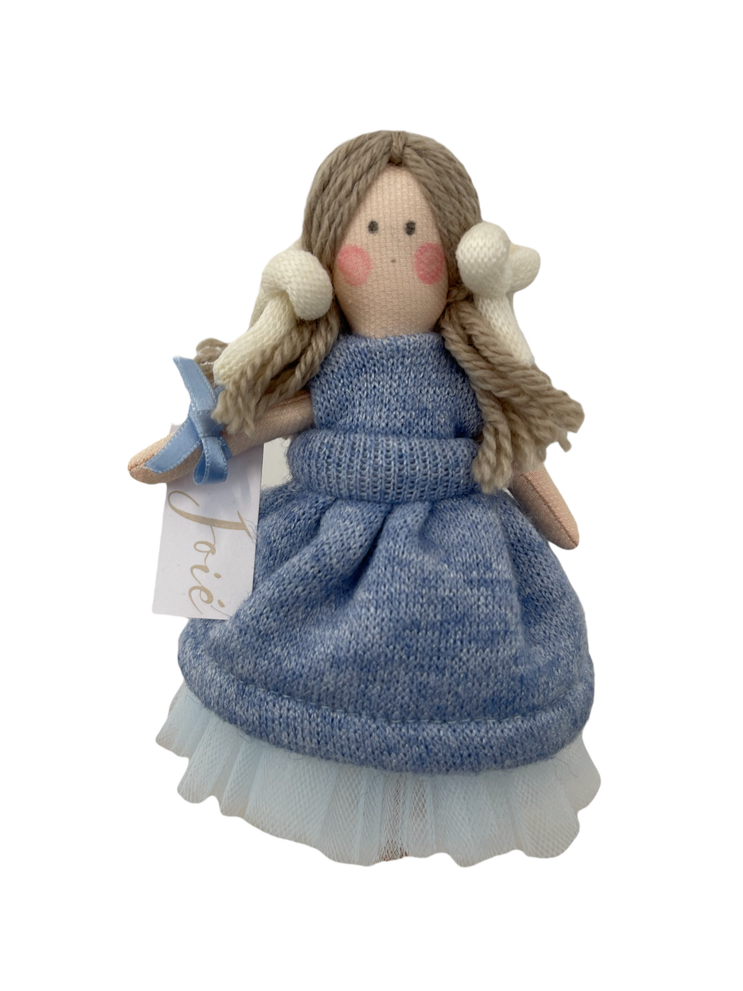 Bambola “Charlotte “in lana - Celeste - Bomboniere e idee