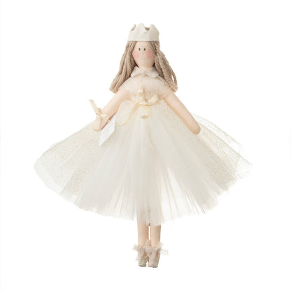 Bambola “ Elizabeth” in organza glitterata - 25cm / Panna -