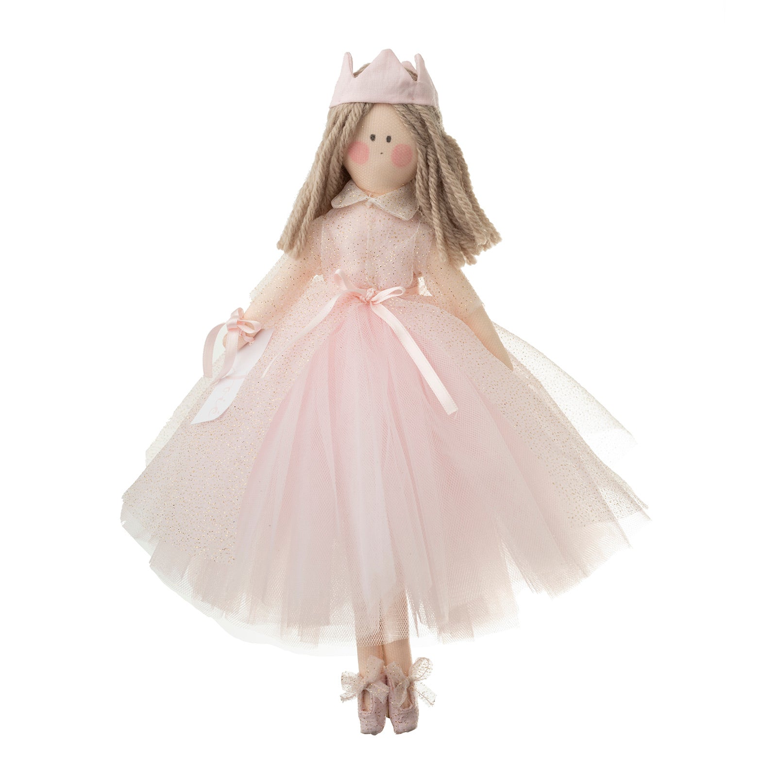 Bambola “ Elizabeth” in organza glitterata - 30cm / Rosa -