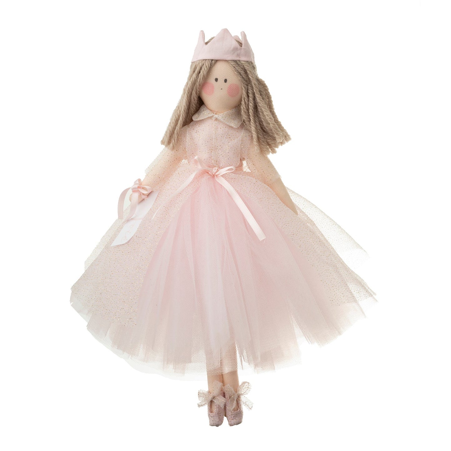 Bambola “Elizabeth” in organza glitterata - 30cm / Rosa -
