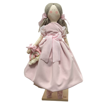 Bambola “Frida” in velluto - Rosa / 50cm - Bomboniere e idee